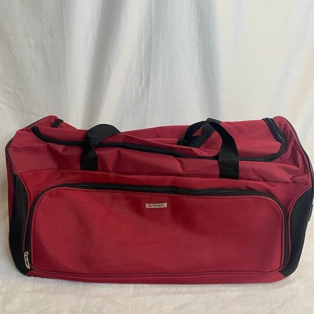 TAG red large duffel travel bag